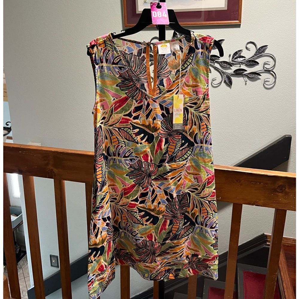 NWT C&C California Tropical Print Sleeveless Dress Size XS #084